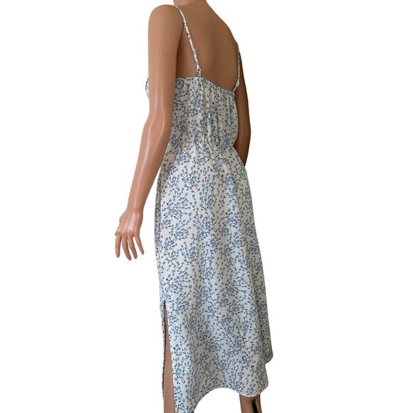 Juniors' Speechless Side Slit Maxi Dress floral print blue/white corset top SZ M - Picture 3 of 8